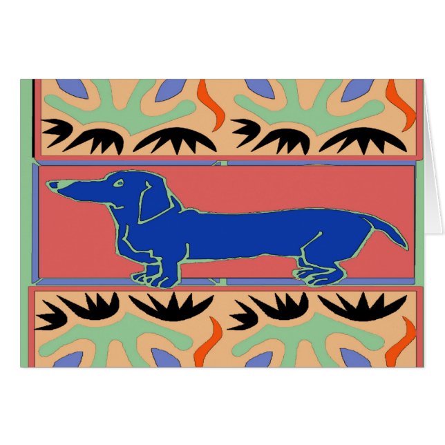 Fauvisme Abstrait Blue Dachshund (Devant horizontal)