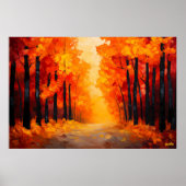 Fauvist Autumn Forest Path Canvas – Herfst Landsch Poster (Voorkant)