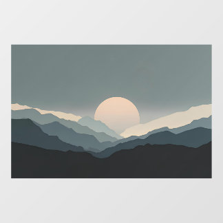 Fauvistische Horizon | Houtskool Maan ADA 45-P Tan Raamsticker