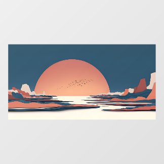 Fauvistische Horizon | Terracotta Zon ADA 60-P Tan Raamsticker