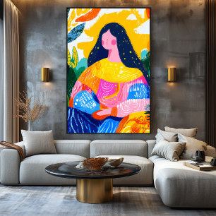 Fauvistische visie op de Mona Lisa Canvas Afdruk