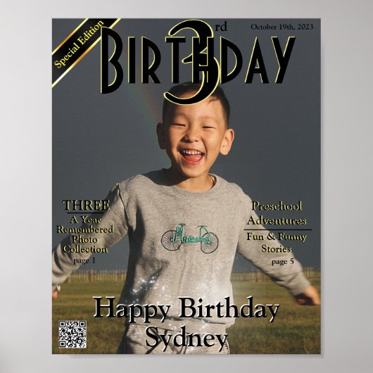Faux 3rd Birthday Magazine Hoesje Poster (Voorkant)
