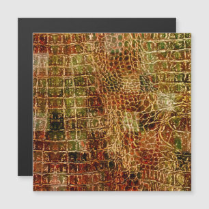 Faux Alligator Animal Skin Leather Red Brown