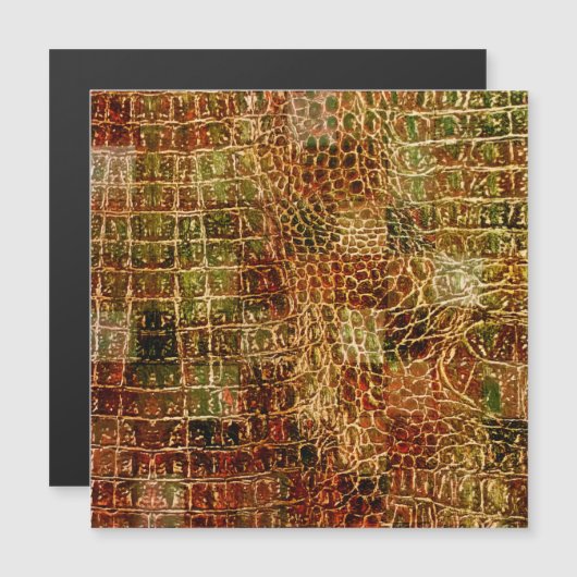 Faux Alligator Animal Skin Leather Red Brown (Voorkant / Achterkant)