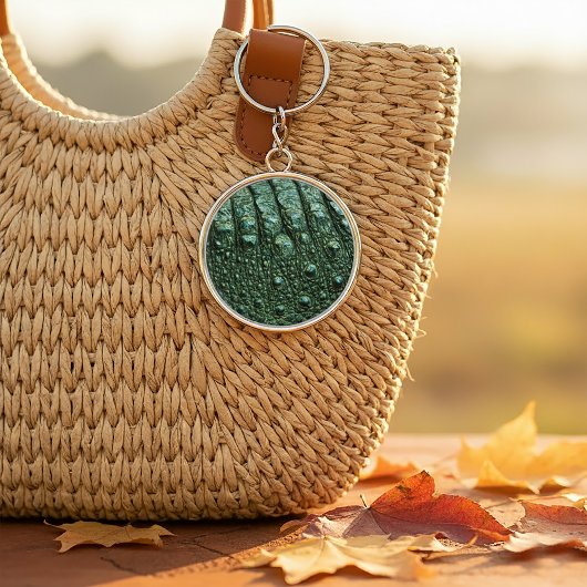 Faux Alligator Leather Print Sleutelhanger