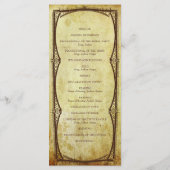 Faux Antiek Gold Victoriaans Steampunk Wedding Programma (Achterkant)