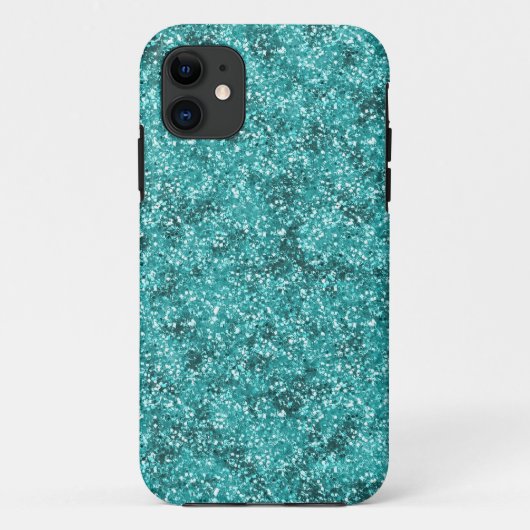 Faux Aqua Blue Glitter Case-Mate iPhone Case (Achterkant)