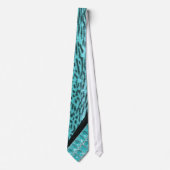 Faux Aqua Zebra Stripe & Jeweled Mojo Stropdas (Voorkant)