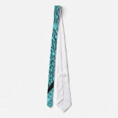 Faux Aqua Zebra Stripe & Jeweled Mojo Stropdas (Achterkant)