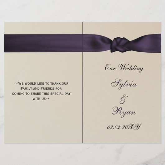 FAUX arc améthyste programmes de mariage violet (Devant)