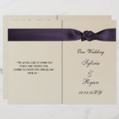 FAUX arc améthyste programmes de mariage violet (Devant / Derrière)