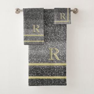 Faux Argent Noir Or Unique 3 Couleurs Monogramme