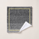 Faux Argent Noir Or Unique 3 Couleurs Monogramme (Gant de toilette)