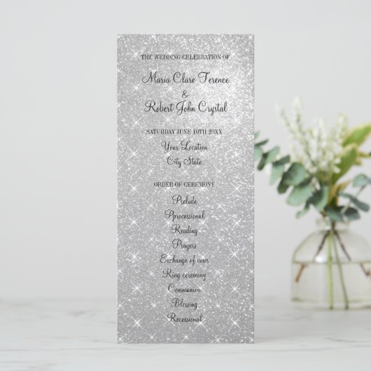 Faux argent parties scintillant programme de cérém (Debout devant)