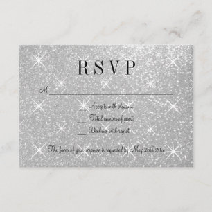 Faux argent parties scintillant RSVP mariage carte