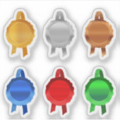 Faux Award/Certificaat Afdichting Linten (6ClrsPla Sticker (Voorkant)