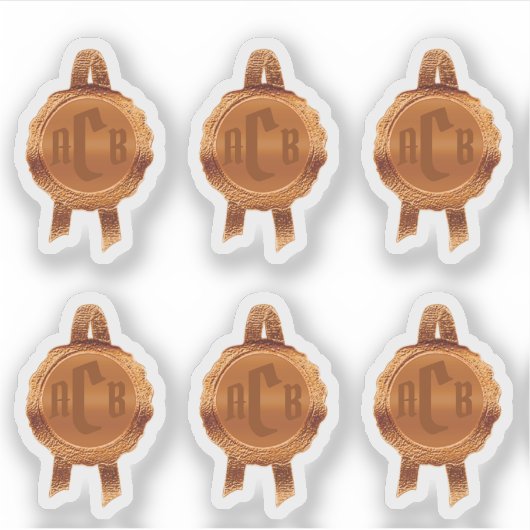 Faux Award/Certificate Seal Ribbons (BronzeInitial Sticker (Voorkant)