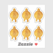 Faux Award / Certificate Seal Ribbons (Goud Initia Sticker (Vel)