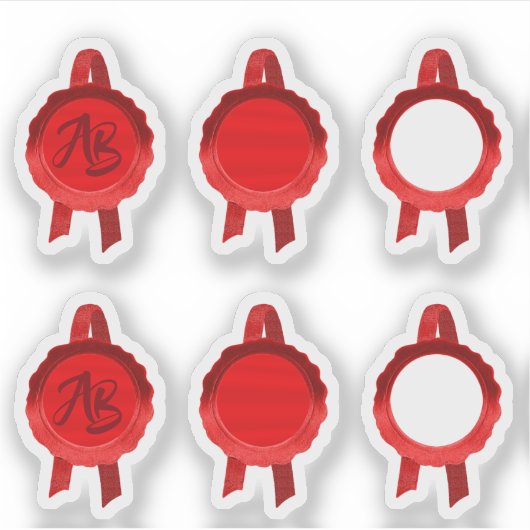 Faux Award/Certificate Seal Ribbons (Red Assort) Sticker (Voorkant)
