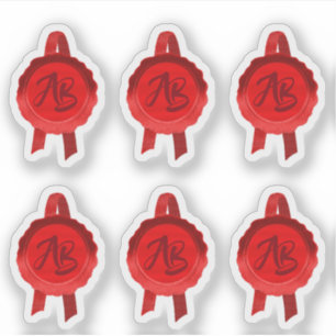 Faux Award/Certificate Seal Ribbons (Rode Initiale Sticker