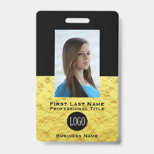 Faux badges de nom d'employé en feuille d'or Étiqu