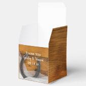 Faux Barn Wood Hoefijzer en Veil Wedding Bedankdoosjes (Geopend)
