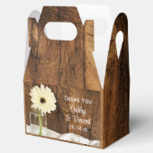 Faux Barn Wood Mason Jar White Daisy Barn Wedding Bedankdoosjes (Geopend)