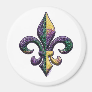 Faux Beaded Fleur de lis Magneet