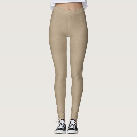 Faux Beige Leather Leggings (Voorkant)