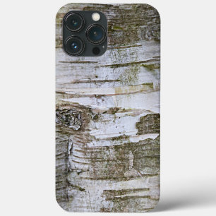 Faux Birch Tree Bark Texture Kijk Pattern iPhone 13 Pro Max Hoesje