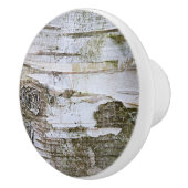 Faux Birch Tree Bark Texture Kijk Pattern Keramische Knop (Rechts)