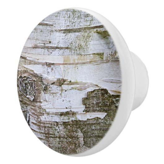 Faux Birch Tree Bark Texture Kijk Pattern Keramische Knop (Rechts)