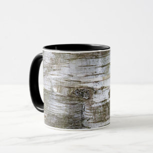 Faux Birch Tree Bark Texture Kijk Pattern Mok