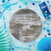 Faux Birch Tree Bark Texture Kijk Pattern Papieren Bordje (Feest)