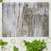Faux Birch Tree Bark Texture Kijk Pattern Theedoek (Gevouwen)