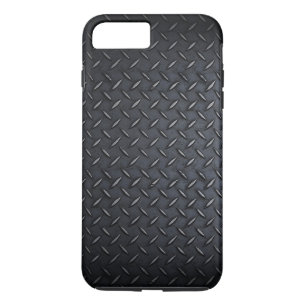 Faux Black Diamond Metal plaat plaat iPhone 8 Plus / 7 Plus Hoesje