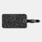 *Faux Black en Pink Glitter Personalized Girly Bagagelabel (Achterkant horizontaal)
