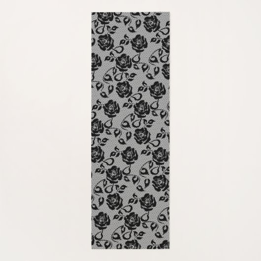 Faux Black Lace Fishnet Yoga Mat (Achterkant)