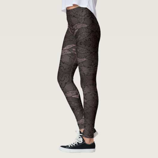Faux Black Lace Leggings Unique (Gauche)