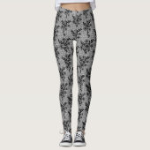 Faux Black Lace Poisson Leggings Design romantique (Devant)