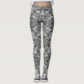 Faux Black Lace Poisson Leggings Moderne (Devant)