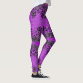 Faux Black Lace Purple Leggings Pêche Votre Couleu (Droite)