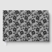 Faux Black Lace Roos Fishnet gastenboek (Voorkant)