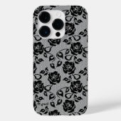 Faux Black Lace Rose coque iphone de pêche (Verso)