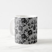 Faux Black Lace Rose Fishnet Coffee Mug (Devant gauche)