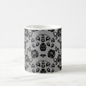 Faux Black Lace Rose Fishnet Coffee Mug (Centre)