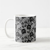 Faux Black Lace Rose Fishnet Coffee Mug (Gauche)