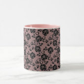 Faux Black Lace Rose Fishnet Coffee Mug Cadeau (Centre)