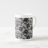 Faux Black Lace Rose Fishnet Mug Cadeau (Devant droit)