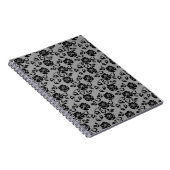 Faux Black Lace Roses Carnet de pêche romantique (Côté Droit)